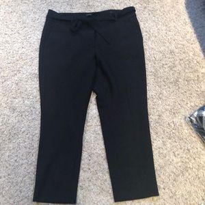 LOFT Tie Front Black Ankle Pants. Julie Fit